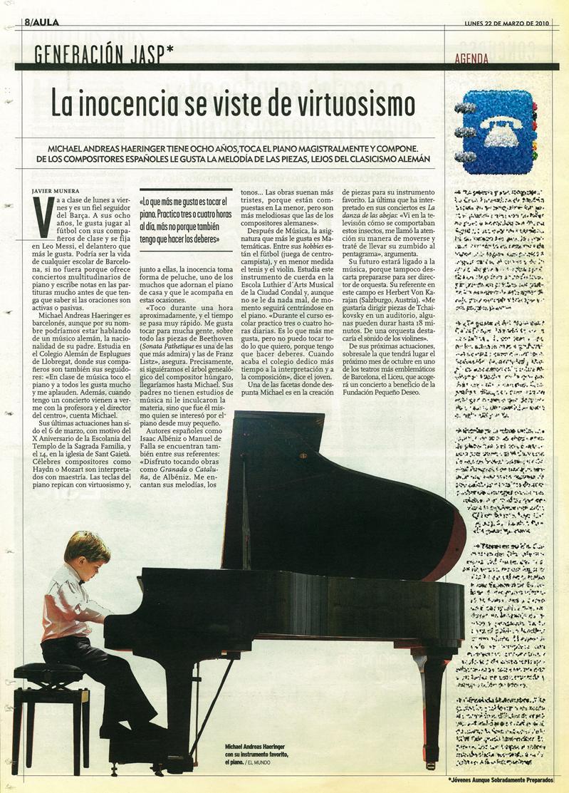 Recorte de prensa (Aula): «La inocencia se viste de virtuosismo»