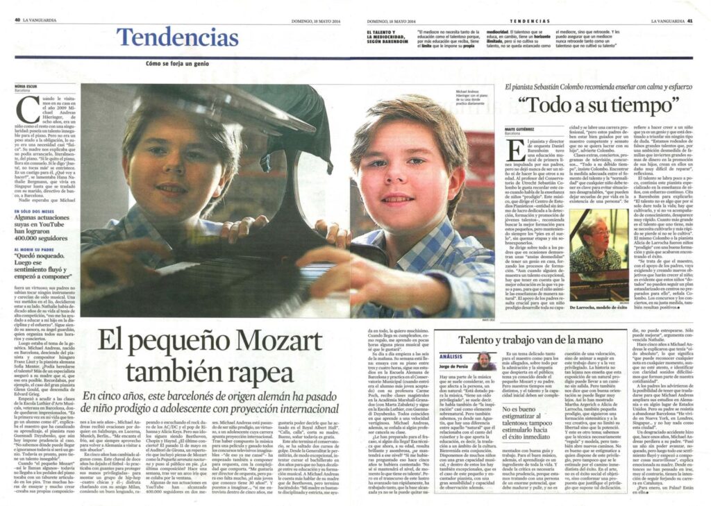 Recorte de prensa (La Vanguardia): «El pequeño Mozart también rapea»