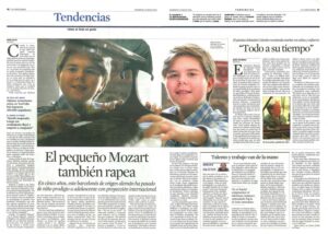 Recorte de prensa (La Vanguardia): «El pequeño Mozart también rapea»