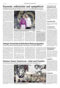 Recorte de prensa (Ammersee Kurier): «Soberano, seguro y simpático»